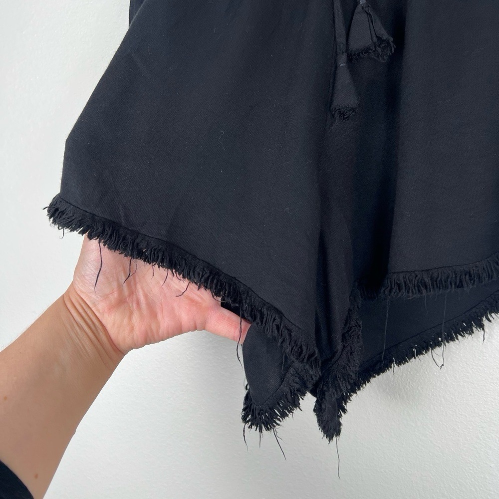 Rue Stiic Anthropologie Shorts Womens XS Black Bohemian Boho Tassel Tie Beachy - Picture 8 of 10